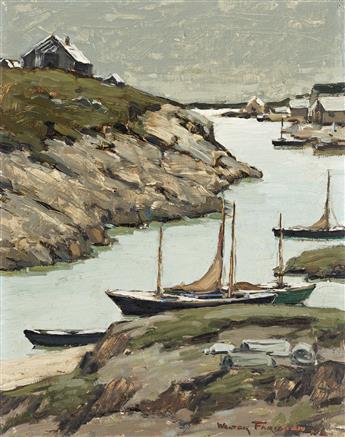 WALTER FARNDON Sailboats in a Cove.